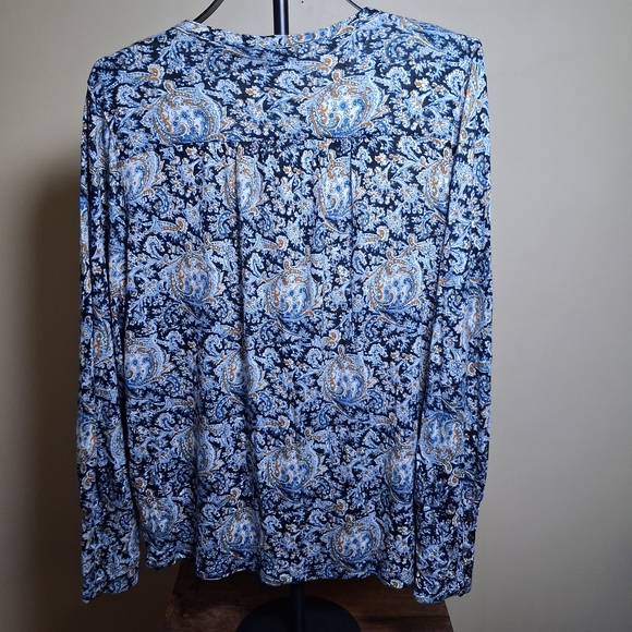 Lucky Brand NWT Women’s Multicolor Paisley Print Long Sleeve Top; Size M - Picture 6 of 6